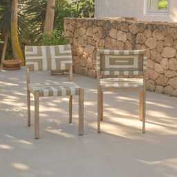 Saffron Brushed Light Acacia Garden Chair - Set of 2 - Beige/Natural Rope - thumbnail 2