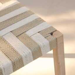 Saffron Brushed Light Acacia Garden Chair - Set of 2 - Beige/Natural Rope - thumbnail 3