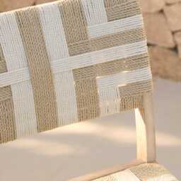 Saffron Brushed Light Acacia Garden Chair - Set of 2 - Beige/Natural Rope - thumbnail 5