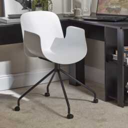 Essie L-Shaped Black Desk with Logan Office Chair - thumbnail 2