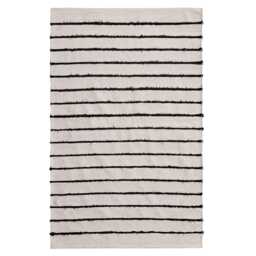 Evedon Black & Natural Striped Cotton Rug - 120 x 170cm - thumbnail 4