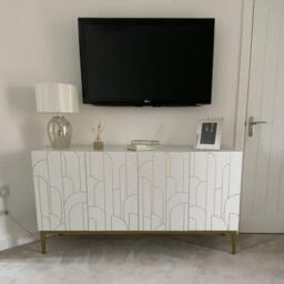 Gatsby Large 4 Door Sideboard - Snow White - thumbnail 3