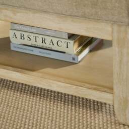Breccan 110cm Footstool Coffee Table - Mink Taupe - Whitewash Oak Legs - thumbnail 4