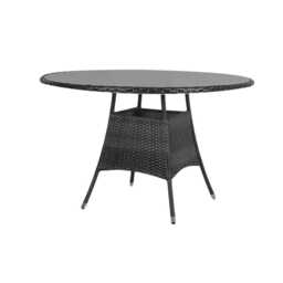 Kemble 8 Seater Garden Dining Table Clear Glass Top - Black