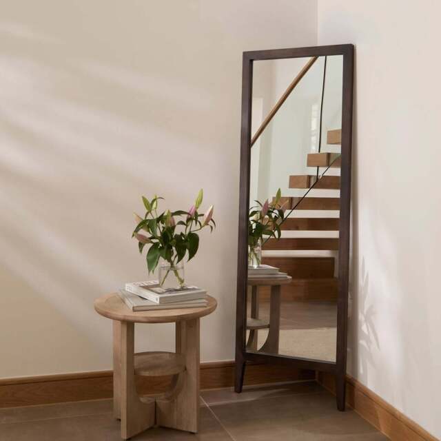 Bastian 160cm Floor Mirror with Legs - Coffee Brown Paulownia - image 1