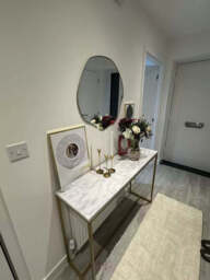 Jay Marble Effect Console Table - Gold Legs - thumbnail 3