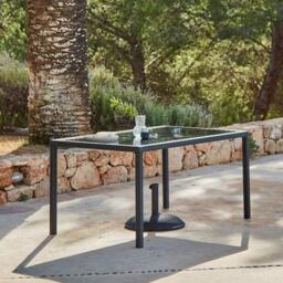 Marston 8 Seater Rattan Garden Dining Set - Black - Glass Top - thumbnail 2
