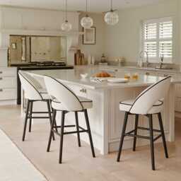 Marilyn Ivory Bar Stool - Black Oak Legs - thumbnail 2