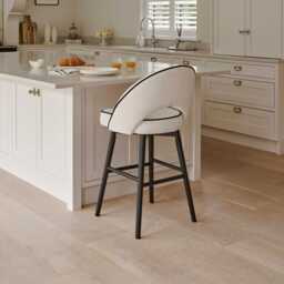 Marilyn Ivory Bar Stool - Black Oak Legs - thumbnail 3