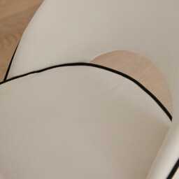 Marilyn Ivory Bar Stool - Black Oak Legs - thumbnail 6