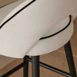 Marilyn Ivory Bar Stool - Black Oak Legs - thumbnail 5