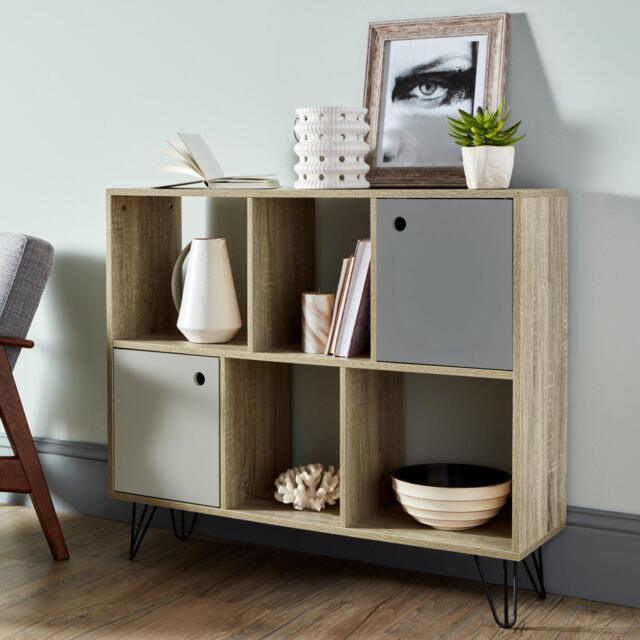Anderson Cube Storage Unit - Oak Effect with Grey Cupboards - image 1