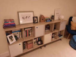 Anderson Cube Storage Unit - Oak Effect with Grey Cupboards - thumbnail 2