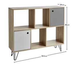 Anderson Cube Storage Unit - Oak Effect with Grey Cupboards - thumbnail 6
