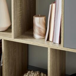 Anderson Cube Storage Unit - Oak Effect with Grey Cupboards - thumbnail 4