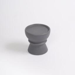 Ackton 9cm Ceramic Pillar Candle Holder - Set of 2 - Grey - thumbnail 5