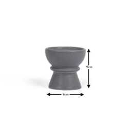 Ackton 9cm Ceramic Pillar Candle Holder - Set of 2 - Grey - thumbnail 6