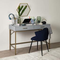 Marie Grey Dressing Table with Drawers - thumbnail 2