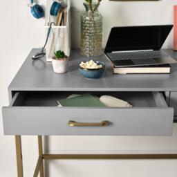 Marie Grey Dressing Table with Drawers - thumbnail 3