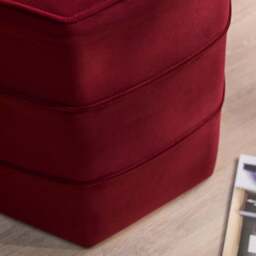 Margot 46cm Hexagon Footstool - Burgundy Velvet - thumbnail 3