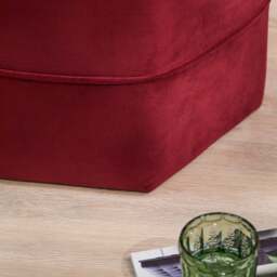 Margot 46cm Hexagon Footstool - Burgundy Velvet - thumbnail 4
