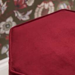 Margot 46cm Hexagon Footstool - Burgundy Velvet - thumbnail 6