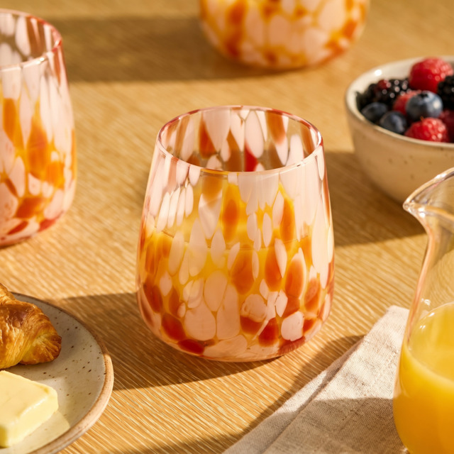 Lazio 9cm Glass Tumbler - Set of 6 - Blush Pink Confetti - image 1
