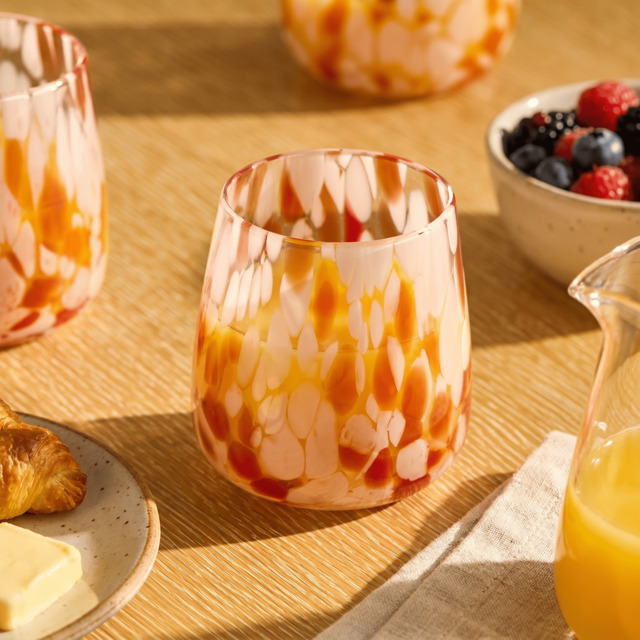 Lazio 9cm Glass Tumbler - Set of 6 - Blush Pink Confetti - image 1