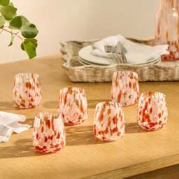 Lazio 9cm Glass Tumbler - Set of 6 - Blush Pink Confetti - thumbnail 2