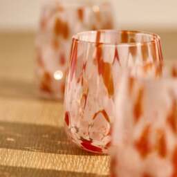 Lazio 9cm Glass Tumbler - Set of 6 - Blush Pink Confetti - thumbnail 4