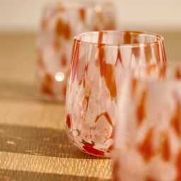 Lazio 9cm Glass Tumbler - Set of 6 - Blush Pink Confetti - thumbnail 4