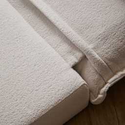 Harlow Single Sofa Bed - Chalk White Boucle - thumbnail 5