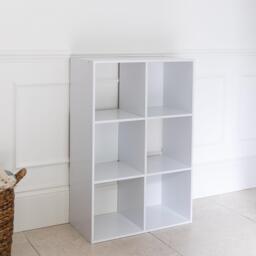 Cara 6 Cube Chalk White Bookcase Wooden Display Unit Shelving Storage Bookshelf Shelves - No Basket - thumbnail 2