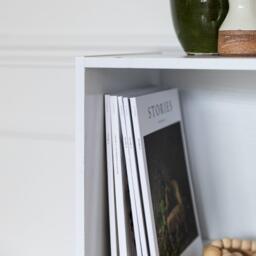 Cara 6 Cube Chalk White Bookcase Wooden Display Unit Shelving Storage Bookshelf Shelves - No Basket - thumbnail 4