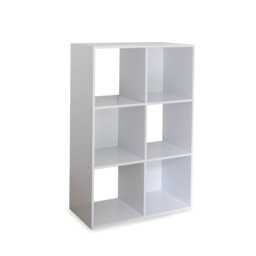 Cara 6 Cube Chalk White Bookcase Wooden Display Unit Shelving Storage Bookshelf Shelves - No Basket - thumbnail 6