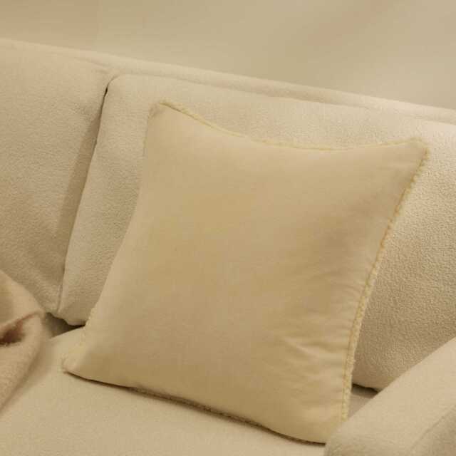 Hayes 45 x 45cm Velvet Cushion Cover - Clay Fringed - image 1