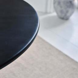 Imogen Jet Black Mango Wood Round Dining Table - 120cm - thumbnail 5