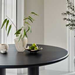 Imogen Jet Black Mango Wood Round Dining Table - 120cm - thumbnail 3
