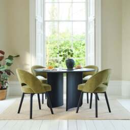 Imogen Jet Black Mango Wood Round Dining Table - 120cm - thumbnail 2