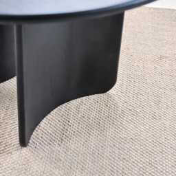 Imogen Jet Black Mango Wood Round Dining Table - 120cm - thumbnail 6