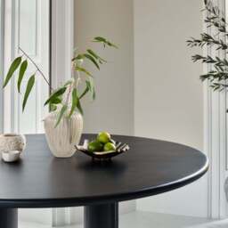 Imogen Jet Black Mango Wood Round Dining Table - 120cm - thumbnail 3