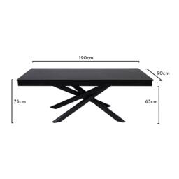 Amelia Black Dining Table Set - 6 Seater - Ella Black Wooden Chairs - thumbnail 6