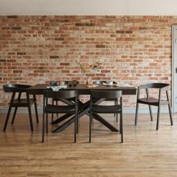 Amelia Black Dining Table Set - 6 Seater - Ella Black Wooden Chairs - thumbnail 1
