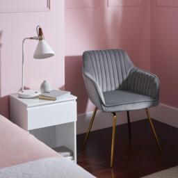 Darcy Office Swivel Chair - Grey with Gold Legs - thumbnail 4
