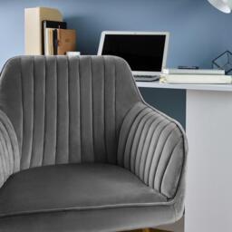 Darcy Office Swivel Chair - Grey with Gold Legs - thumbnail 5