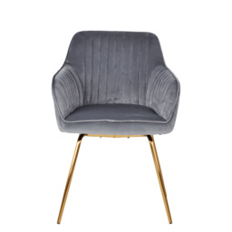 Darcy Office Swivel Chair - Grey with Gold Legs - thumbnail 2