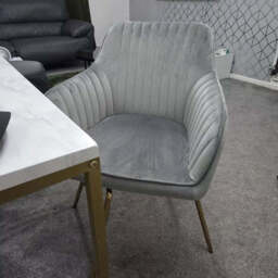 Darcy Office Swivel Chair - Grey with Gold Legs - thumbnail 3