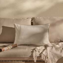 Camber 35x55cm Garden Scatter Cushion Cover - Off White with Sand Piping - thumbnail 1