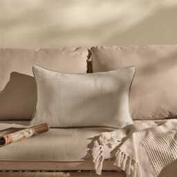 Camber 35x55cm Garden Scatter Cushion Cover - Off White with Sand Piping - thumbnail 3