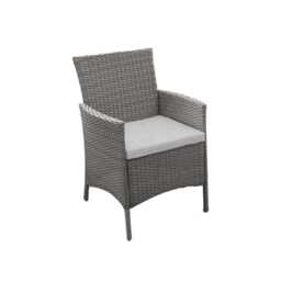 Marston 6 Seater Rattan Garden Dining Set - Grey - Glass Top - thumbnail 6